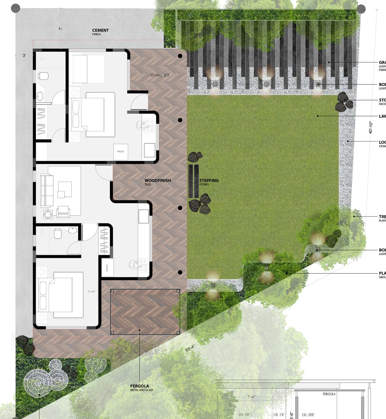 Airbnb House, Mysuru — landscape plan for a compact short-stay home