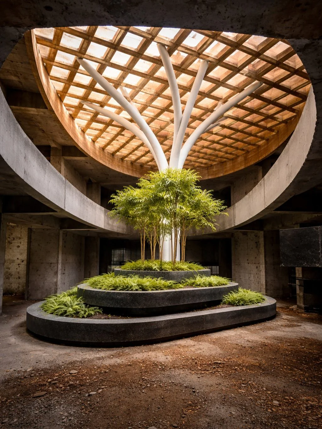 Curve landscape design, Mysuru — the support structure as garden feature