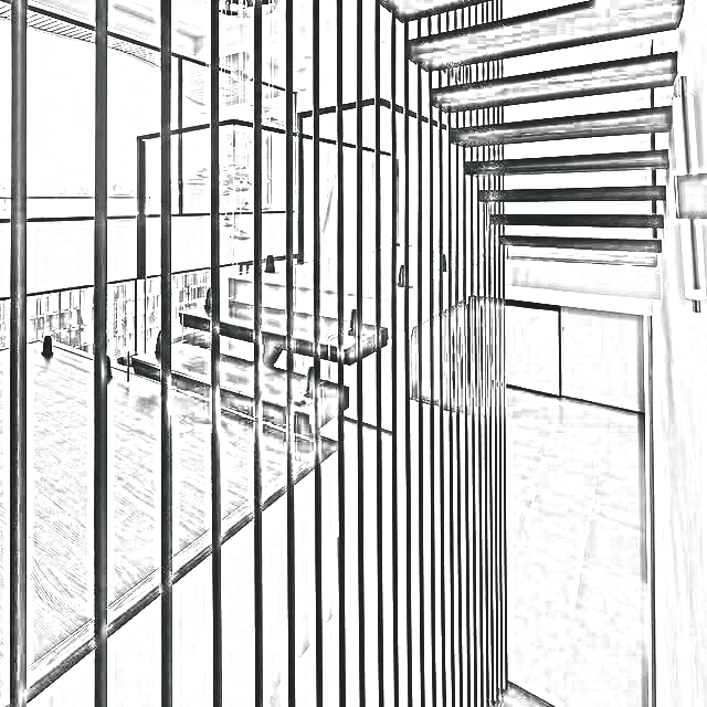Interior design sketch of a stair hall — interior designer in Bengaluru